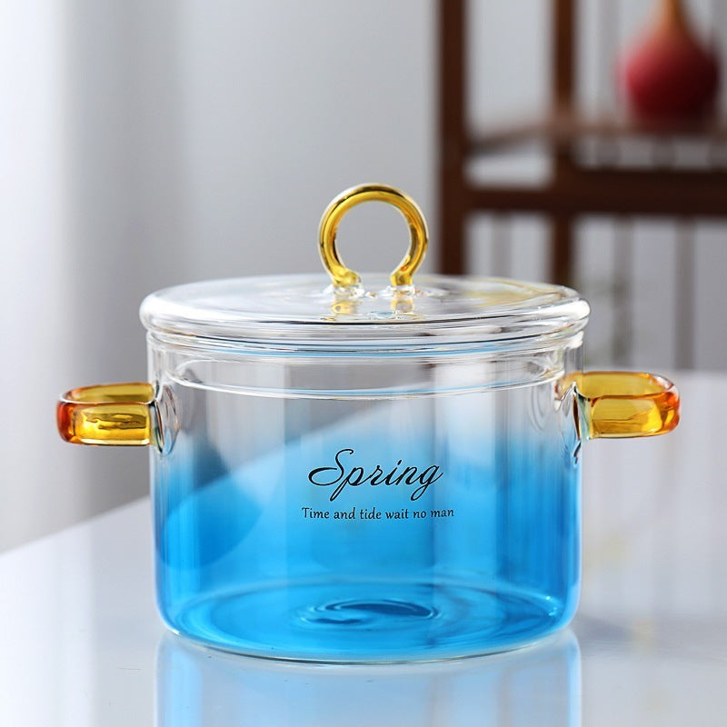 Borosilicate Glass Pot Household Heating Binaural