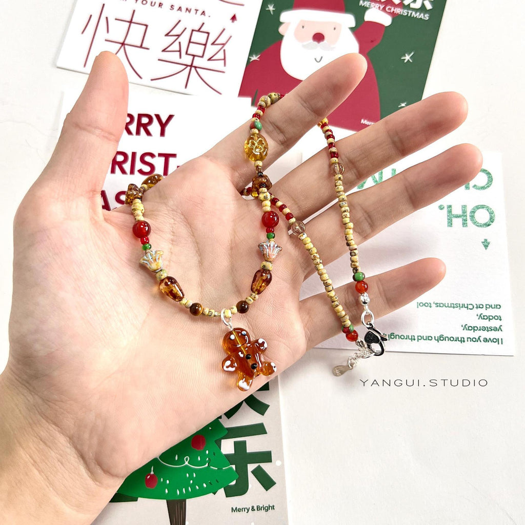 Christmas Limited Gingerbread Man Candy Sweater Chain