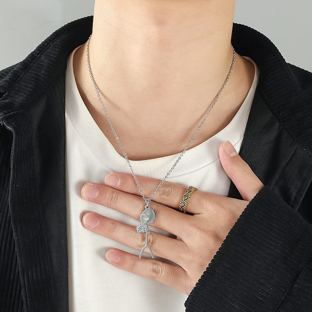 Funny Design Sense Basketball Little Man Necklace Fashion